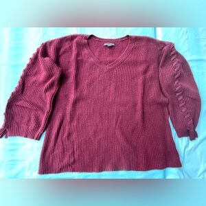 American Eagle Maroon Tie Sleeve Sweater -Size medium